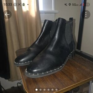Forever 21 Black Chelsea Ankle Boots with Stud Trim